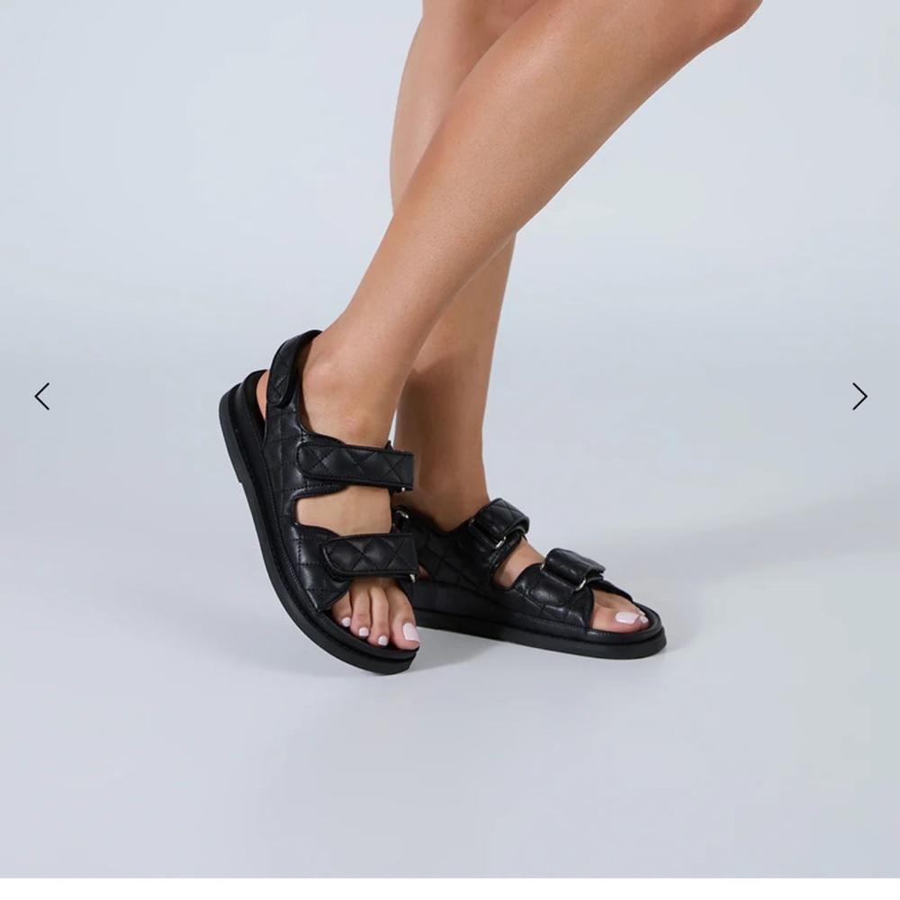 Tony Bianco Hiranni Black Sheep Nappa Quilted Sandals